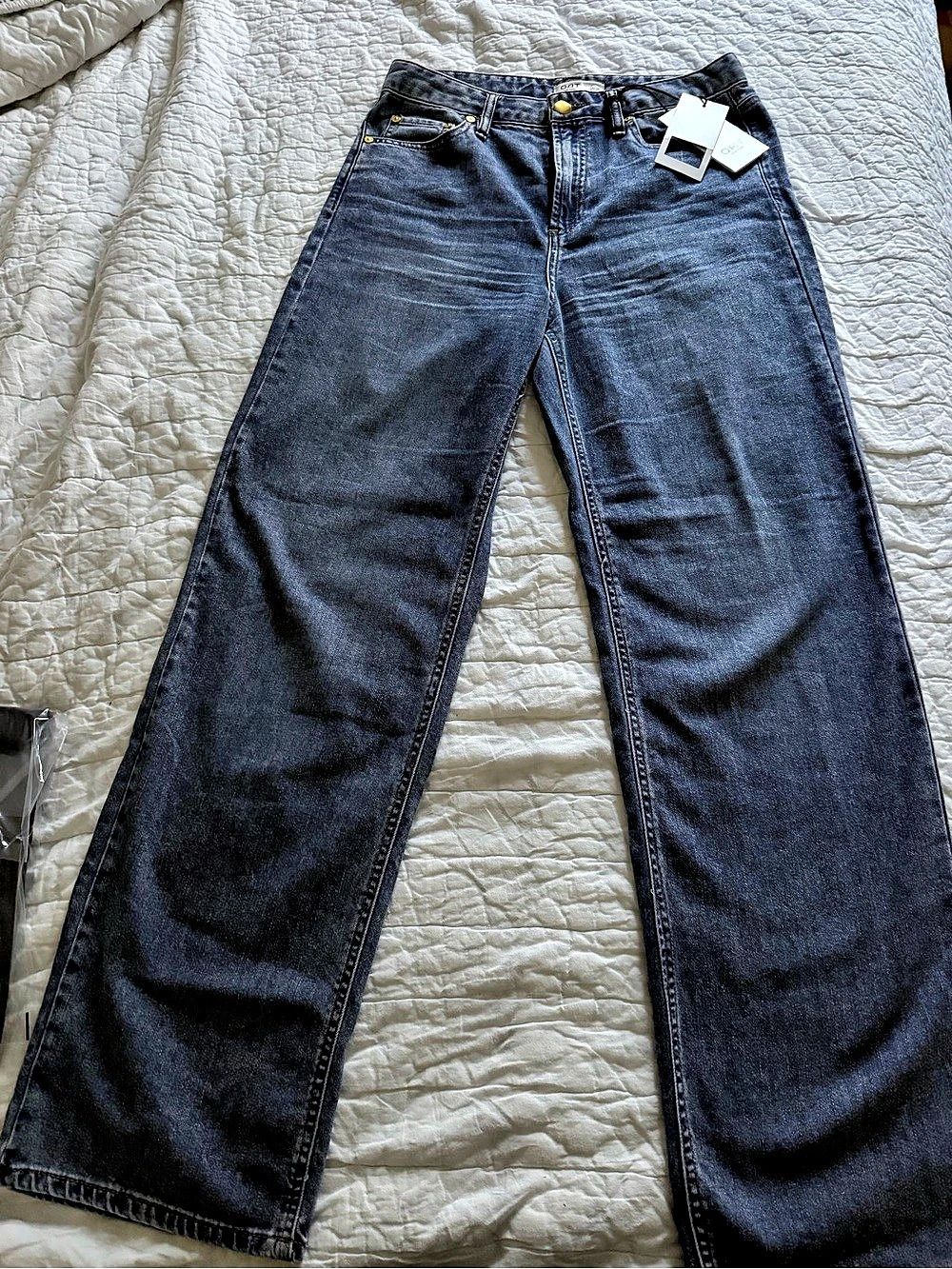 OAT New York Cloud Luxe Denim Straight Leg Jeans in Blue Size 6 (28) NWT R14